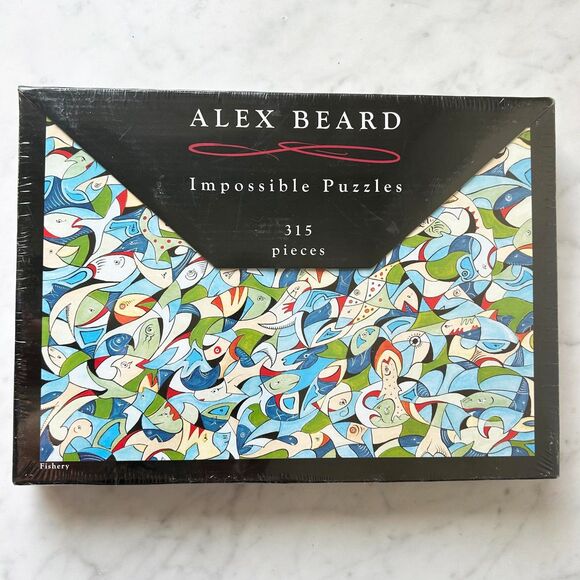 Alex Beard Impossible Puzzles Fishery 315 Piece Jigsaw Puzzle 25 x 17.5 NEW - Picture 1 of 5